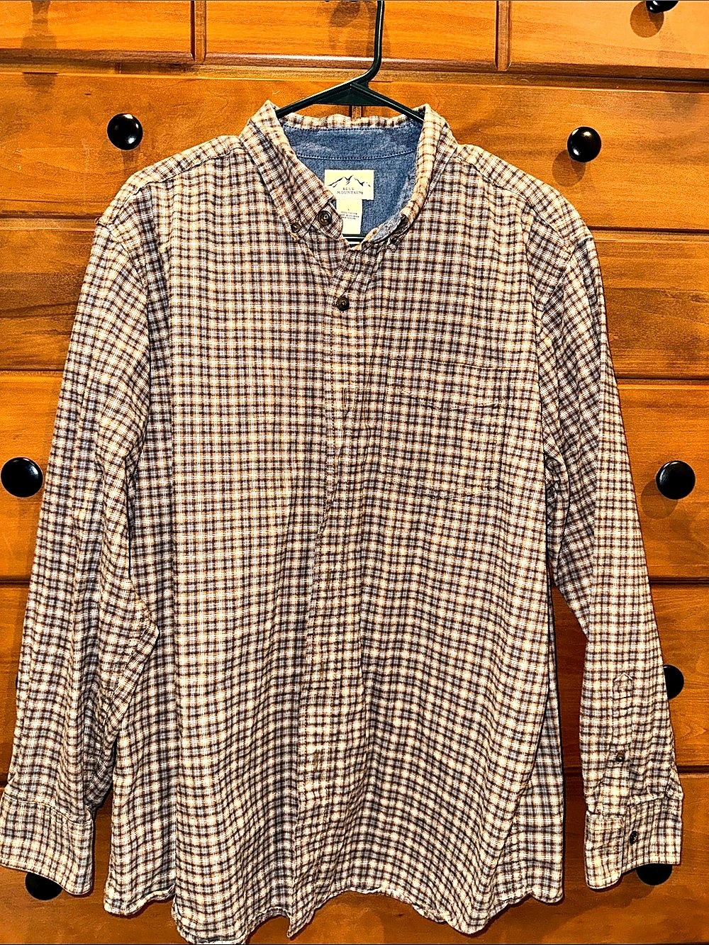Blue Mountain Plaid Shirt Brown & Orange Size Large